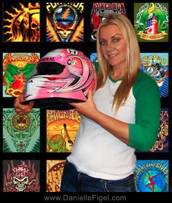 Danielle Figel's Breast Cancer awareness "pink" helmet design for Izod Indycar driver Sarah Fisher and the Susan G. Komen for the Cure 