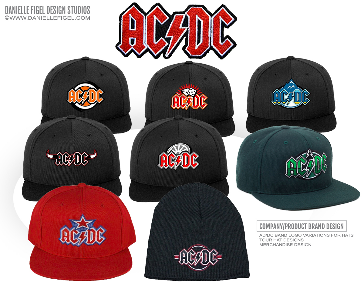 ACDC hat design, AC/.DC hat design, AC DC hat design, ACDC poster design, AC/DC poster design, AC DC poster design, AC DC poster art, AC DC tour art, AC DC shirt design, AC DC t-shirtt, AC DC tour design, Danielle Figel Design Studios